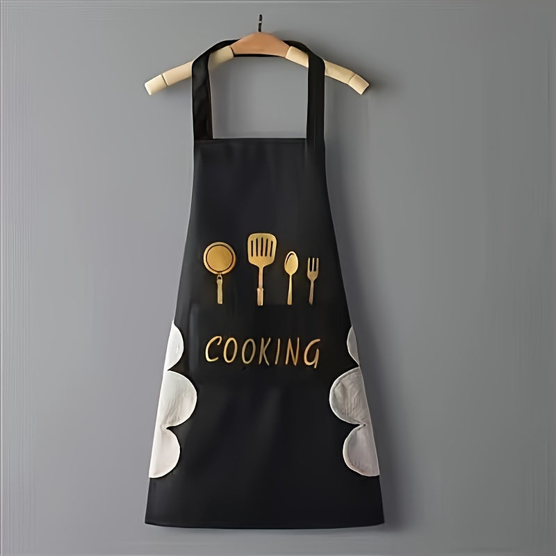 Waterproof Polyester Apron for Cooking and Household Tasks with Waist Design