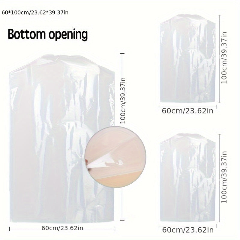 Paquete de 3 bolsas de polvo para ropa no tejida con cremallera para vestidos y trajes