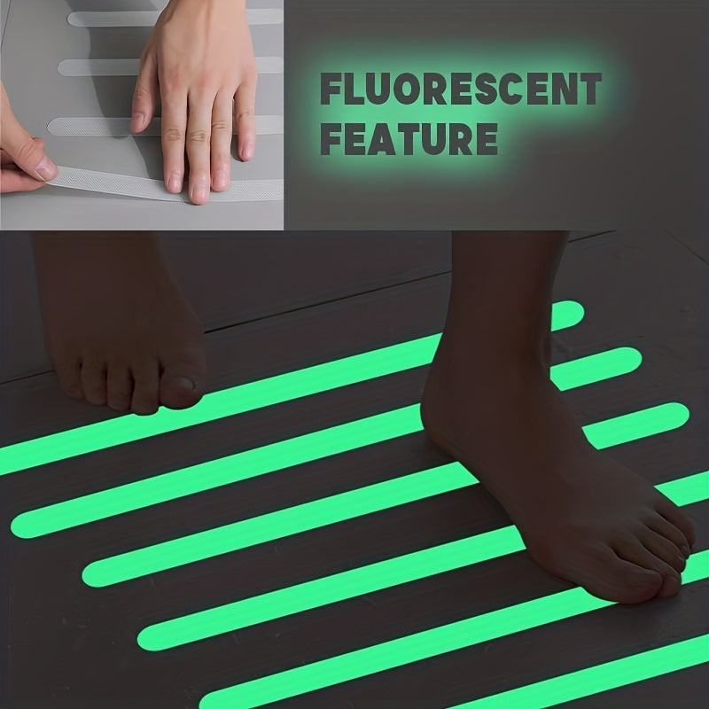 Glow-in-the-Dark Waterproof Non-Slip Stickers for Stairs and Bathroom Safety