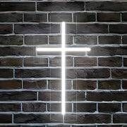 White Cross Neon Light USB Powered for Home Decor and Fans