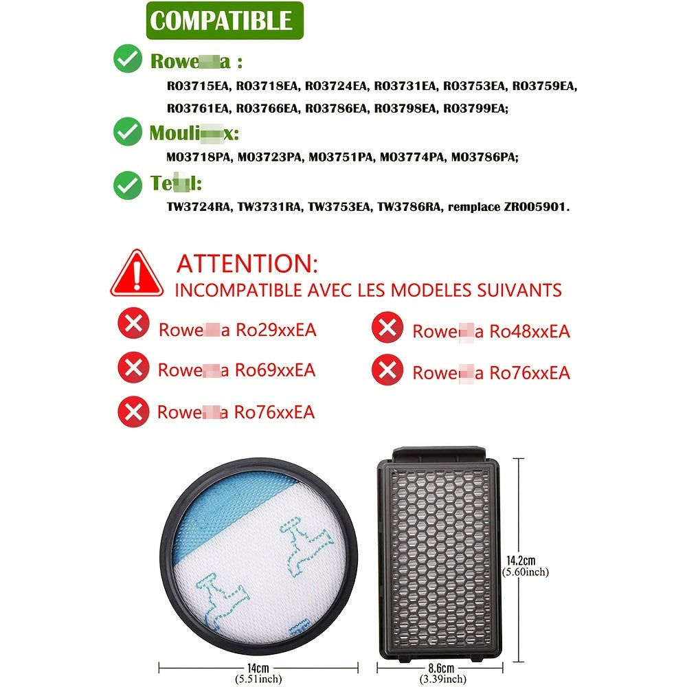 2-to'plam almashtirish HEPA filtrlari uchun Kompakt Power Cyclonic Vacuumlar uchun bardoshli plastmassa