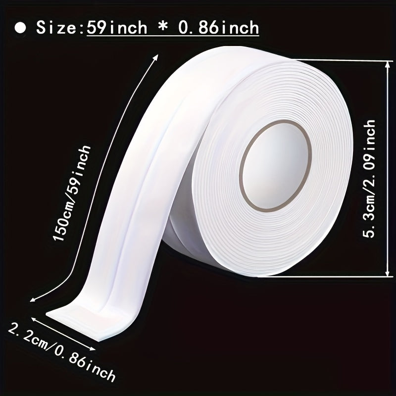 Vanna va oshxona lavabolariga, hammomlarga, hojatxonalarga va derazalarga mo'ljallangan suv o'tkazmaydigan o'z-o'zidan yopishadigan kalka tasmasi. Bo'shliqlarni muhrlash uchun ideal.