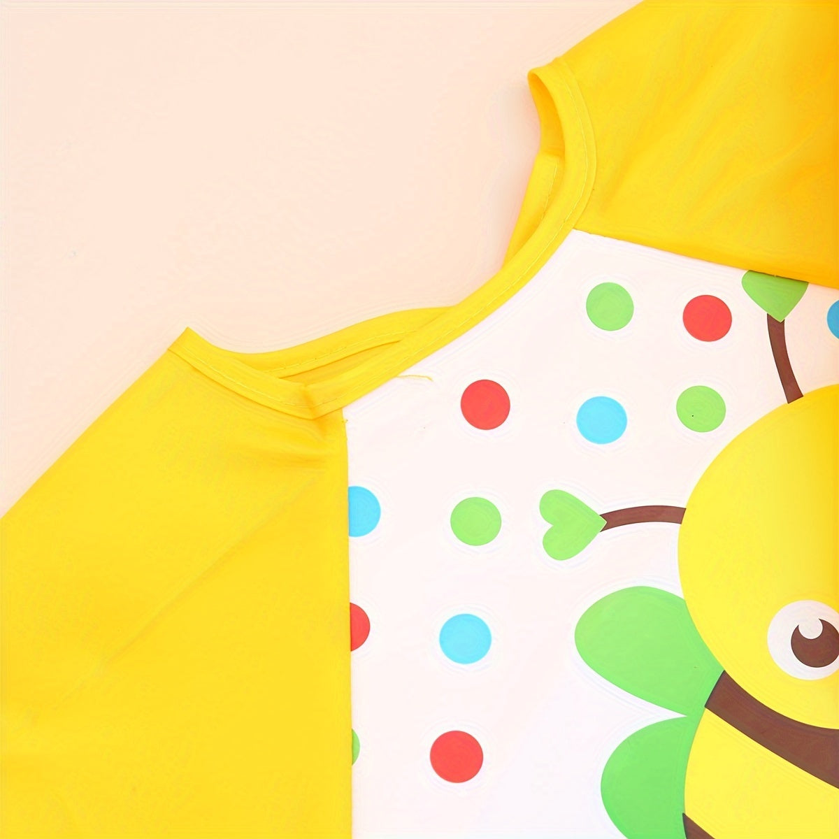 Baby Waterproof Bib for Kids Reversible Cartoon Design Long Sleeve Feeding Smock