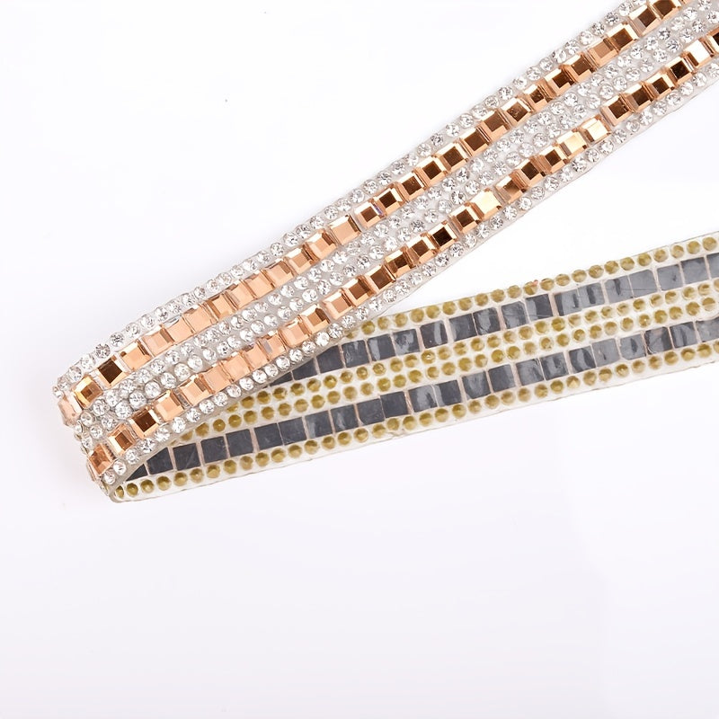 Self-Adhesive Rhinestone Strips for Car Decoration Silver Crystal Trim