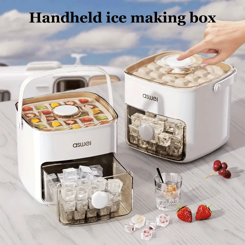 Portable Manual Ice Maker Large Capacity Produces 48 Cubes Summer Appliance