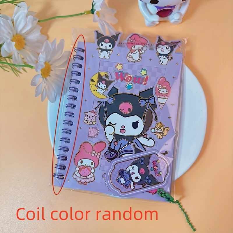DIY Journal Kit with Coil Notebook Stickers and Charms for Teens and Adults in Blue Purple Pink