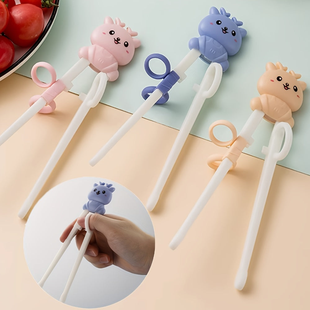 Cartoon Animal Training Chopsticks Non-Slip Durable Grip for Beginners Kitchen Utensil