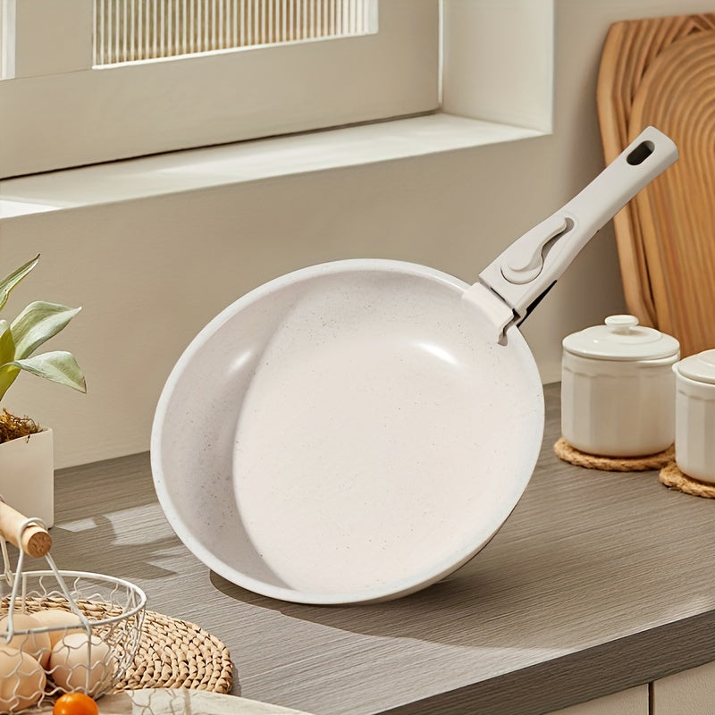 18-Piece Non-Stick Cookware Set with Removable Handles, Brushed Aluminum