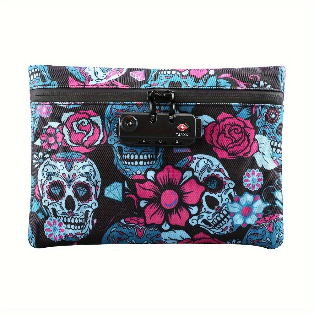 Smell Proof PU Leather Pouch Lockable Carbon Lined Storage Bag for Accessories