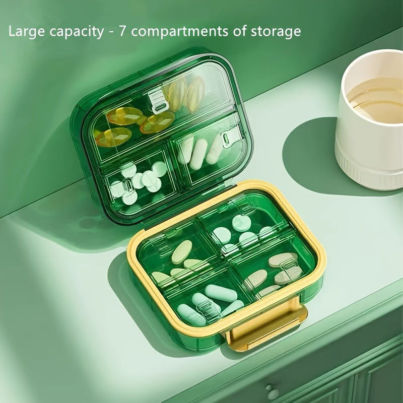 Portable Pill Organizer 7 Compartments Lightproof Moisture-Sealed Box