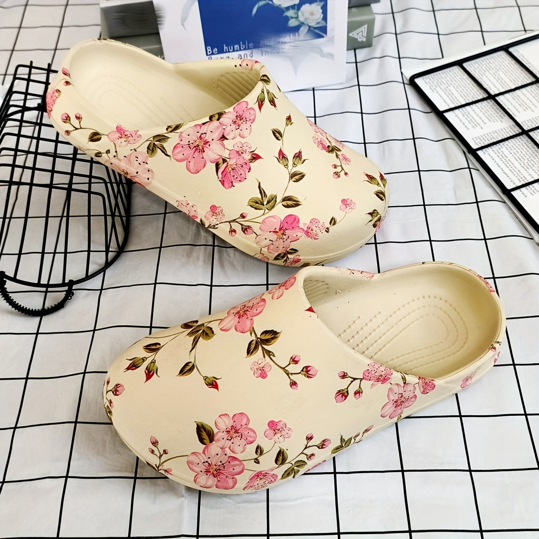 Women's Floral Butterfly Mule Shoes Lightweight Non-Slip Comfortable for Indoor Outdoor