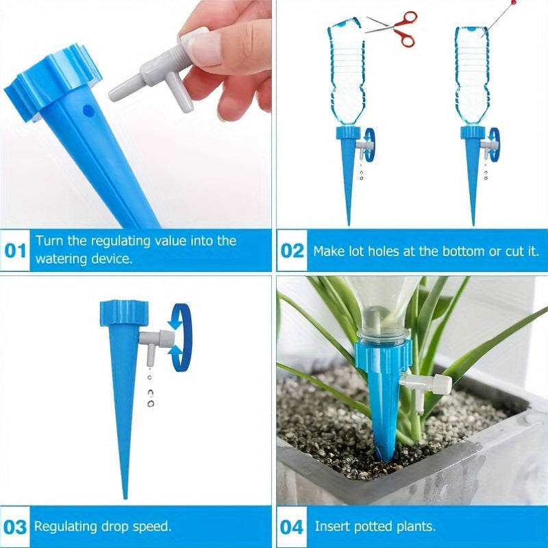 40pcs Automatic Watering System for Outdoor Plants with Adjustable Nozzle and Drip Control Valve