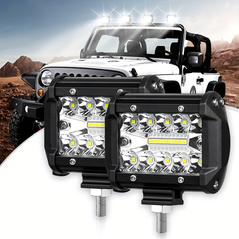 2 Pieces LED Work Lights for Cars RVs Motorcycles 10.16cm Brightness 12V