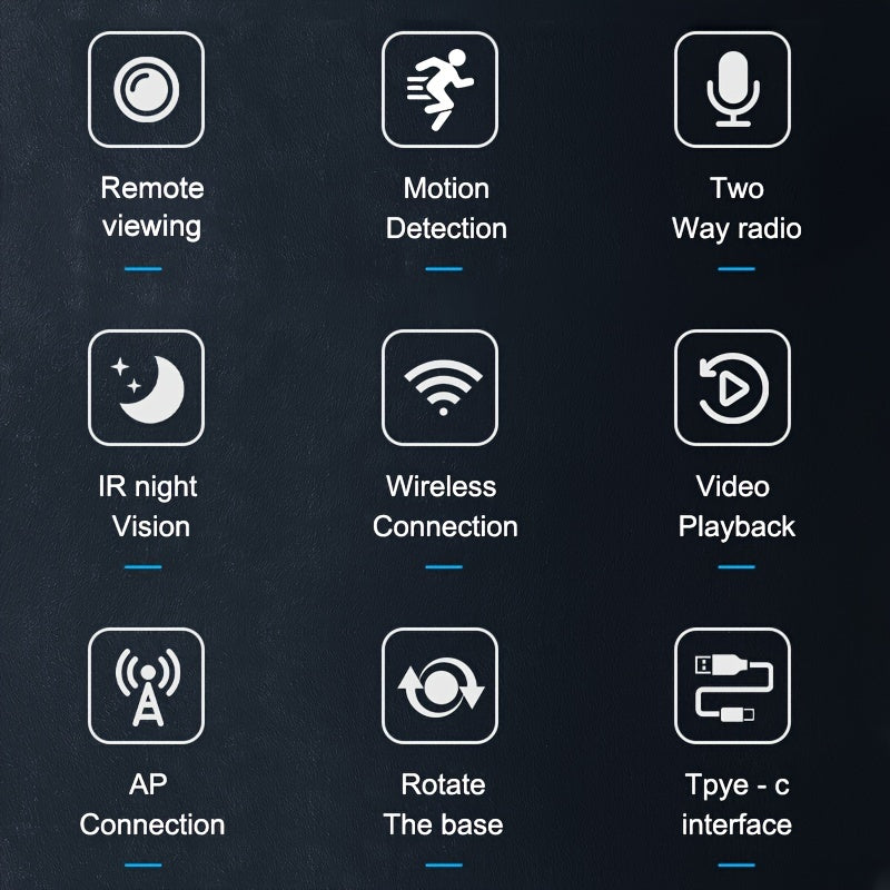 Wireless Home Security Camera with Night Vision Motion Detection Two-Way Audio