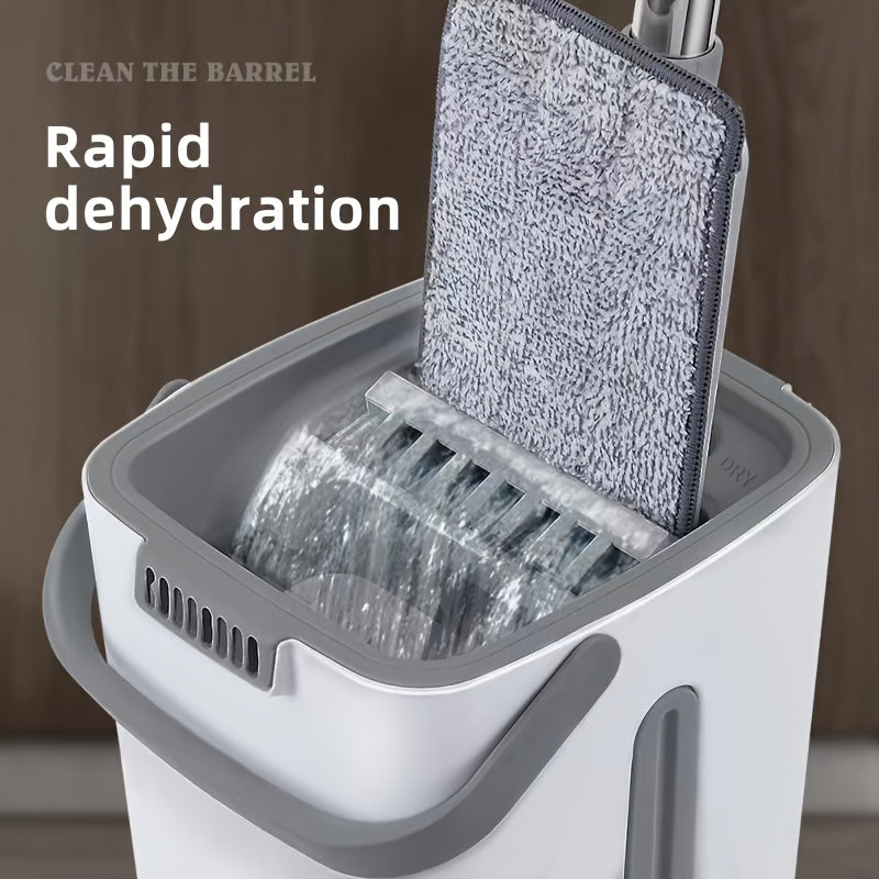 1 Qoʻlga olingan tekis mopu toʻplami, uzoq tutqichi bilan, yogʻoch, parket, plitka pollari uchun ikki tomonlama aylanuvchi mop, mustahkam plastikdan tayyorlangan, yashash xonasi, yotoqxona, hammom va oshxona tozalash uchun mukammal.