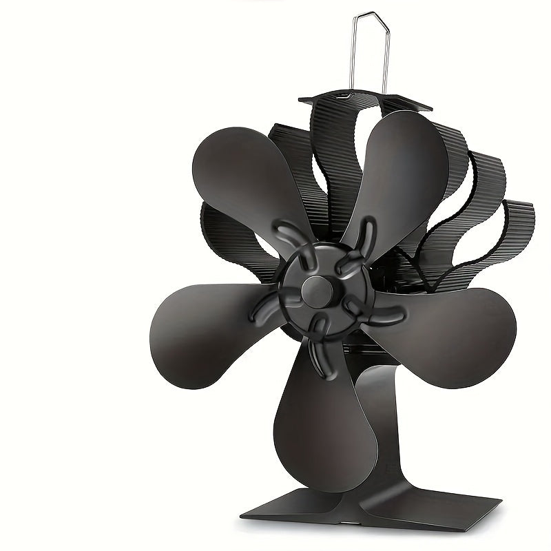 Quiet 5-Blade Heat Powered Fireplace Fan for Gas Wood Pellet Stoves