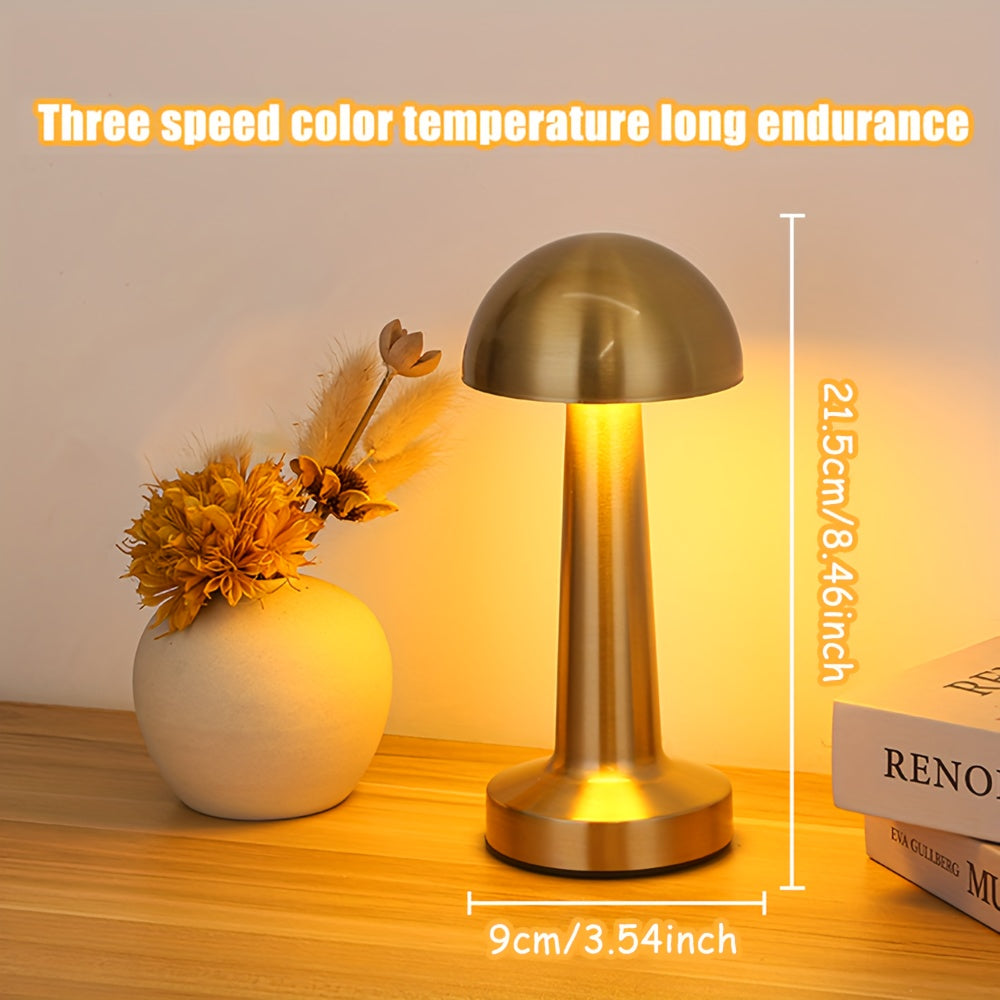 Lámpara de mesa LED recargable con control táctil, ajustable en brillo, 3 niveles de brillo, lámpara de noche para la cama