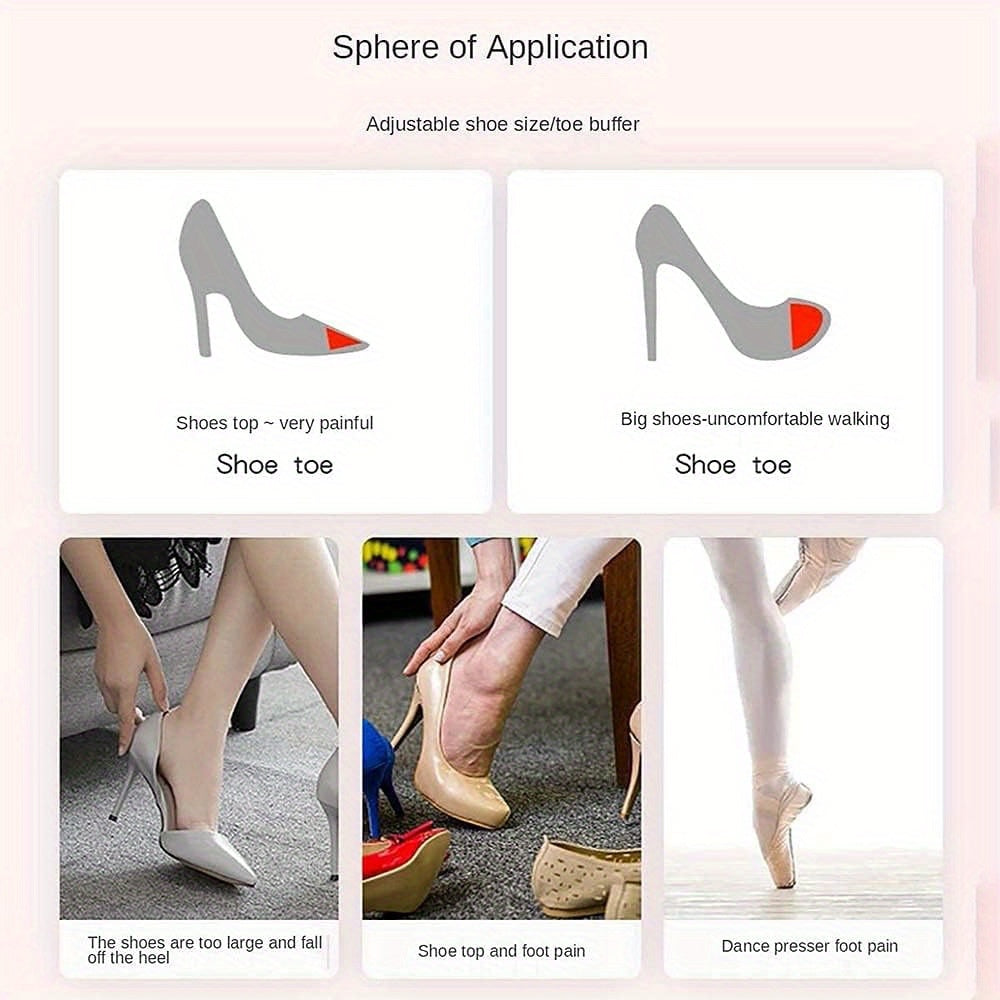 Women's Toe Pads Soft Sponge Shoe Inserts for High Heels 2 Pairs