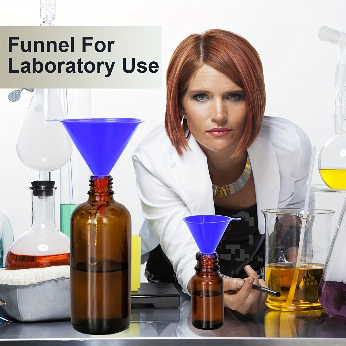 4 Pieces Plastic Funnel Set for Automotive Use, Oil and Bottle Filling, Multicolor