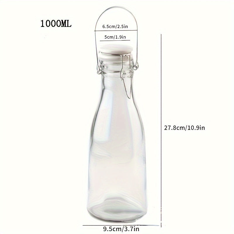 Glass Dispenser Large Capacity for Beverages Milk Juice with Wide Mouth and Handle