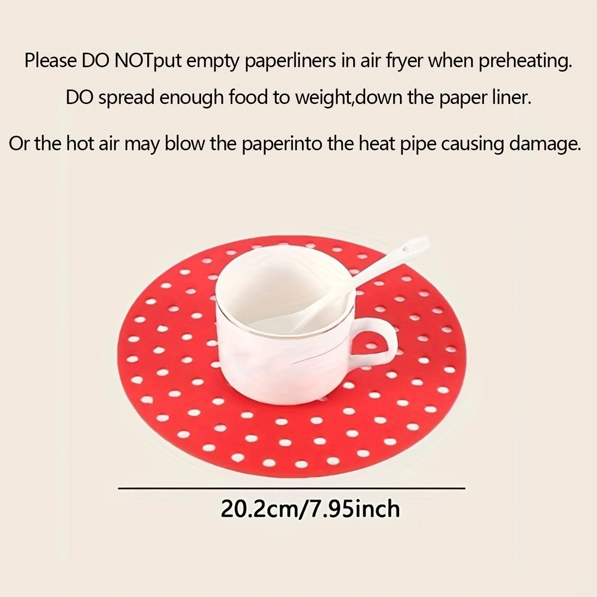 Silicone Air Fryer Mat Set 1/2 Pieces Heat-Resistant Round Red Silicone Liners