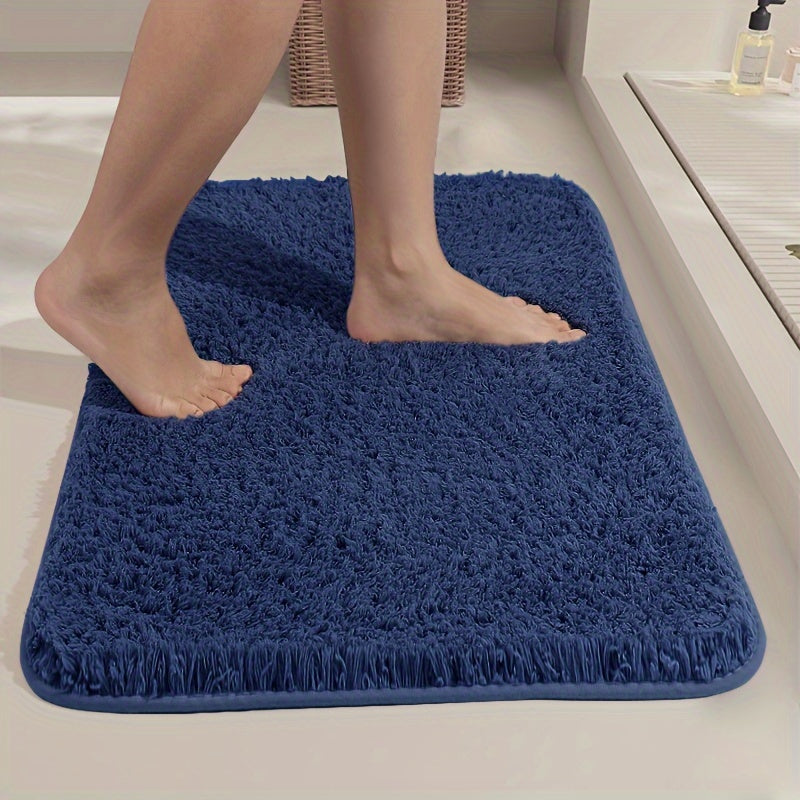 Luxurious Plush Bathroom Bath Mat Non-Slip Absorbent Washable Elegant