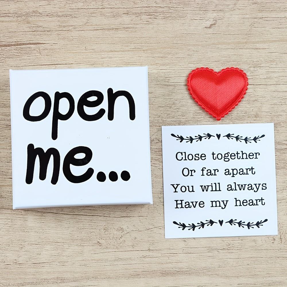 Long Distance Relationship Gift for Boyfriend or Girlfriend Romantic Love Note with Red Heart Cotton