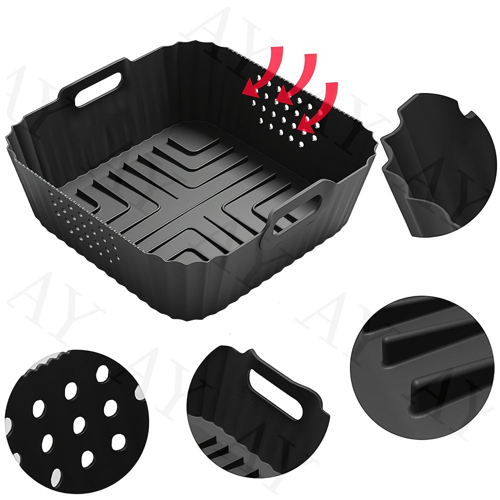 Qayta ishlatiladigan kvadrat silikon havo fritöz linzasi 22.86cm, pech pech uchun aksessuarlar