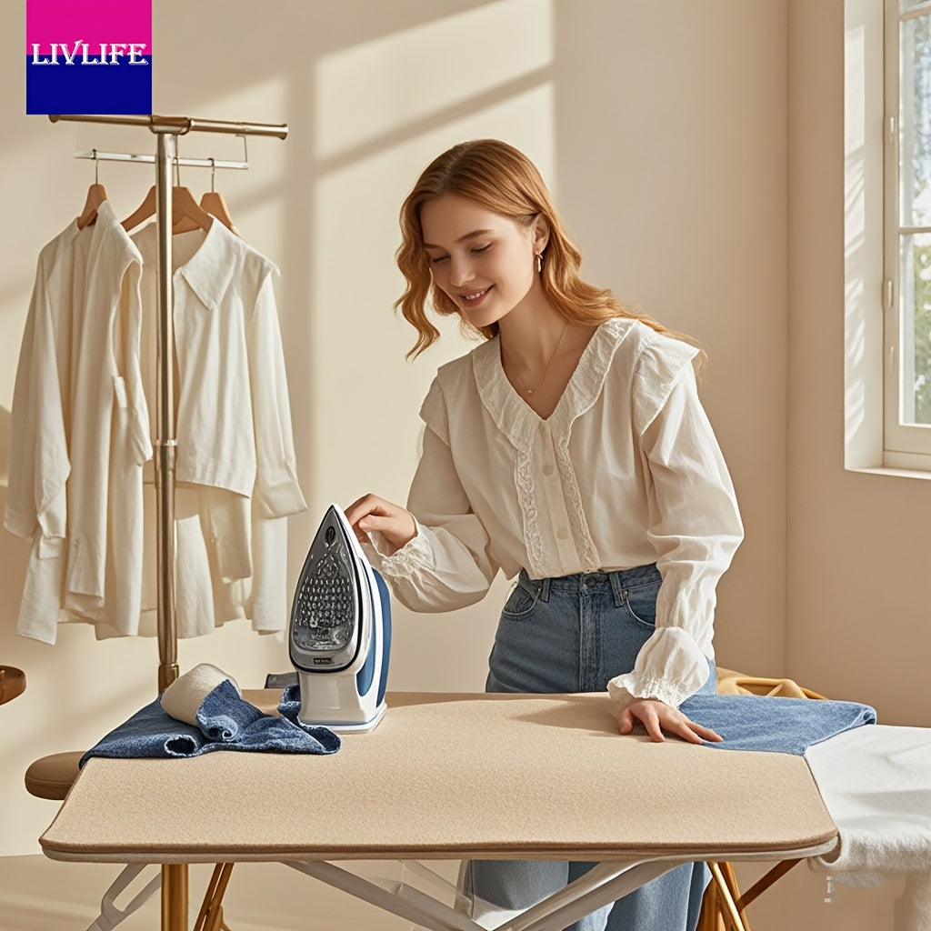 Professional dazmol qilish pad taxtasi, portativ va egiluvchan dizayn, 1 dona qo'shimcha katta qalin jun dazmol matosi 23.6 dyuym x 47.2 dyuym va 0.9 mm qalinlikda samarali dazmol qilish va issiqlikka chidamlilik uchun.