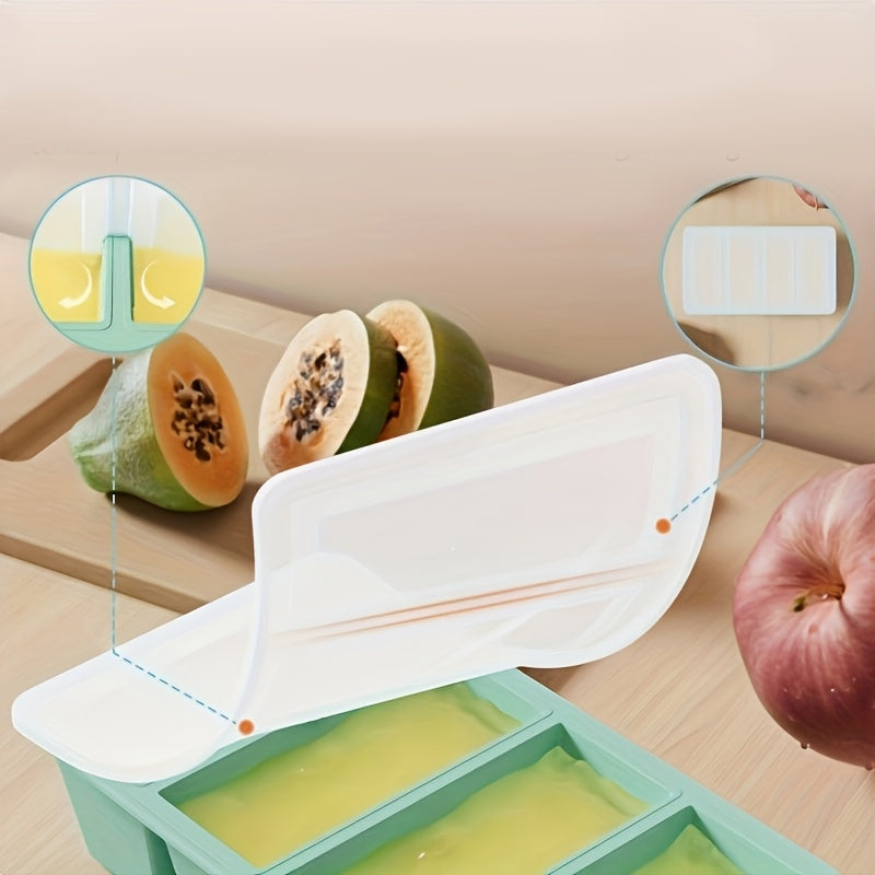 13oz Silicone Freezer Tray with Lid Kitchen Storage for Soups and Sauces