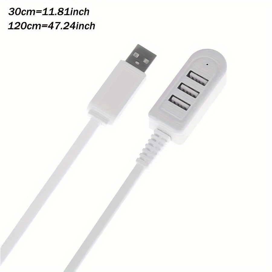 3-in-1 USB Multi-Port Adapter Cable with Data Transfer Night Light Card Reader Fan