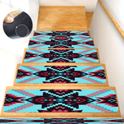 Durable Bohemian Stair Treads Non-Slip Step Mats for Indoor Wooden Stairs