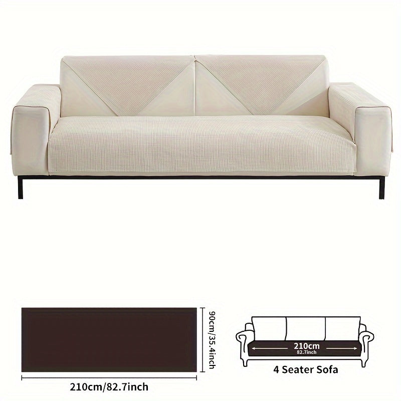 Chenille Sofa Cover Spill-Resistant Pet-Friendly Non-Slip Machine Washable Protector for Various Sofa Sizes