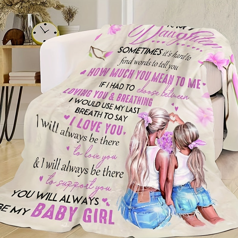 Flannel Blanket for Girls with Printed Design Cozy Throw for Couch Bed Travel