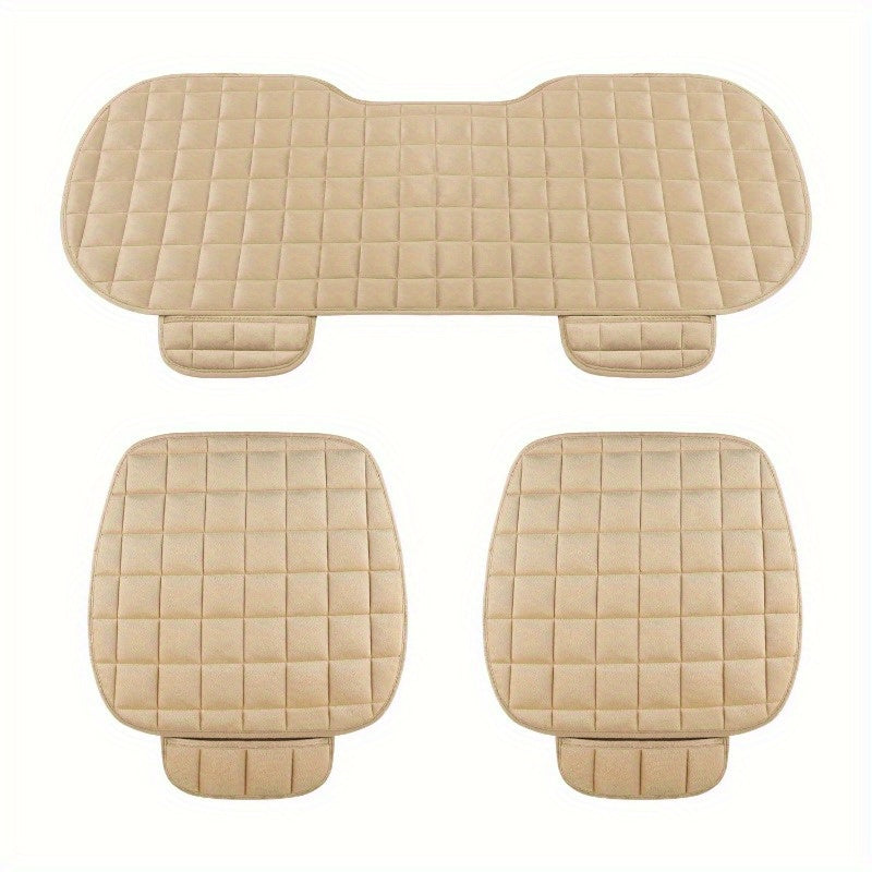 Uchta plush avtomobil o'rindiq qoplamalari to'plami, kvadrat va oval naqshlar bilan, qo'lda yuvilishi mumkin, engil, mustahkam va universal mos keladi. Quruq tozalash mumkin emas.
