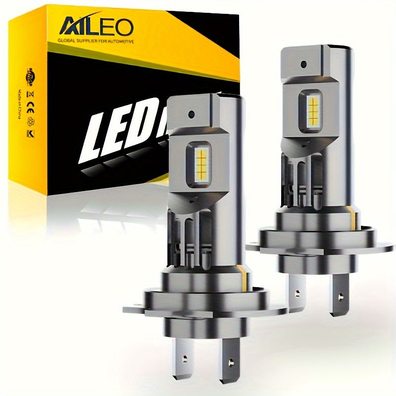 2-Pack LED Headlight Bulbs H7 30000LM Bright White Turbo Style Car Lights