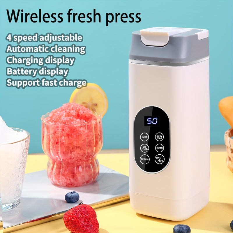 Portable USB Rechargeable Ice Crusher and Mini Blender for Camping Black and White
