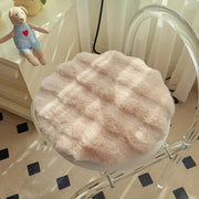 French Cream Plush Chair Cushion, 100% Polyester, Cozy Home Decor