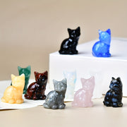 Conjunto de tallas de gatos de cristal con opción de piedra desnuda para regalo o decoración