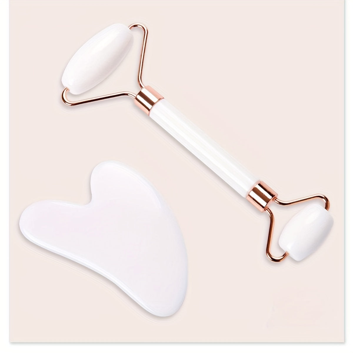 Juego de 20000 rodillos de masaje facial de doble cabeza con raspador Gua Sha en forma de corazón y kit portátil de herramientas de masaje corporal