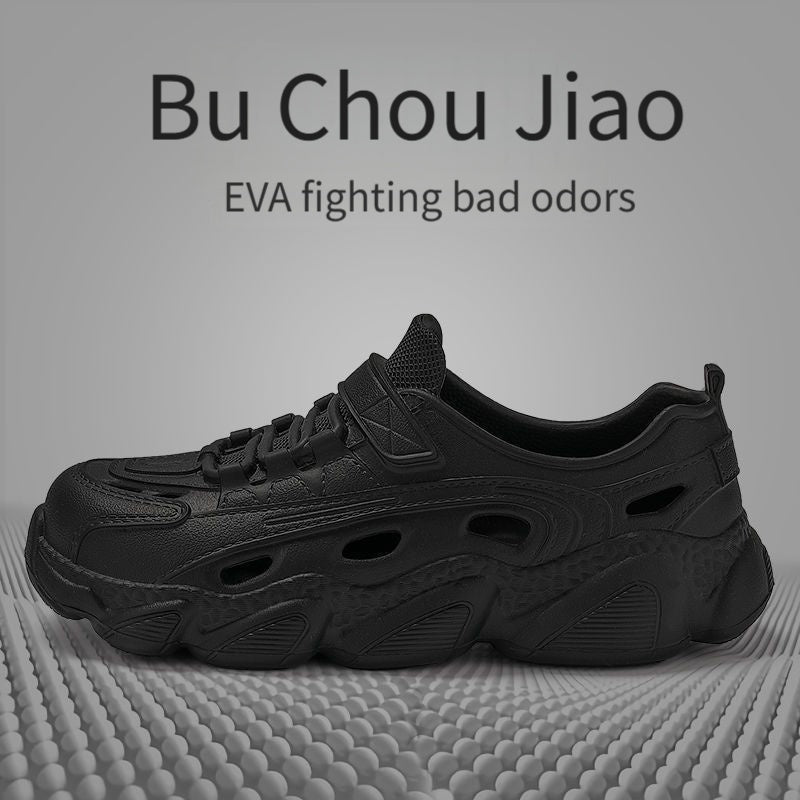 Women's Slip-Resistant Platform Sandals Breathable EVA Thick Sole Black