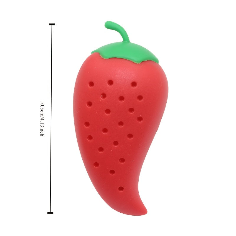 Силиконовый инфузор для специй в форме перца - кухонный инструмент для добавления вкуса в супы, рагу и соусы - пищевой класс, без BPA и термостойкий - 1 штука