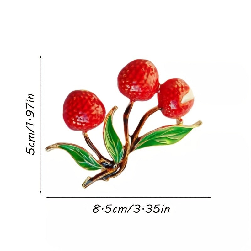 Lychee Fruit Brooch Pin Resin Lapel Pin for Women's Coats Stylish Adorable Unique Design