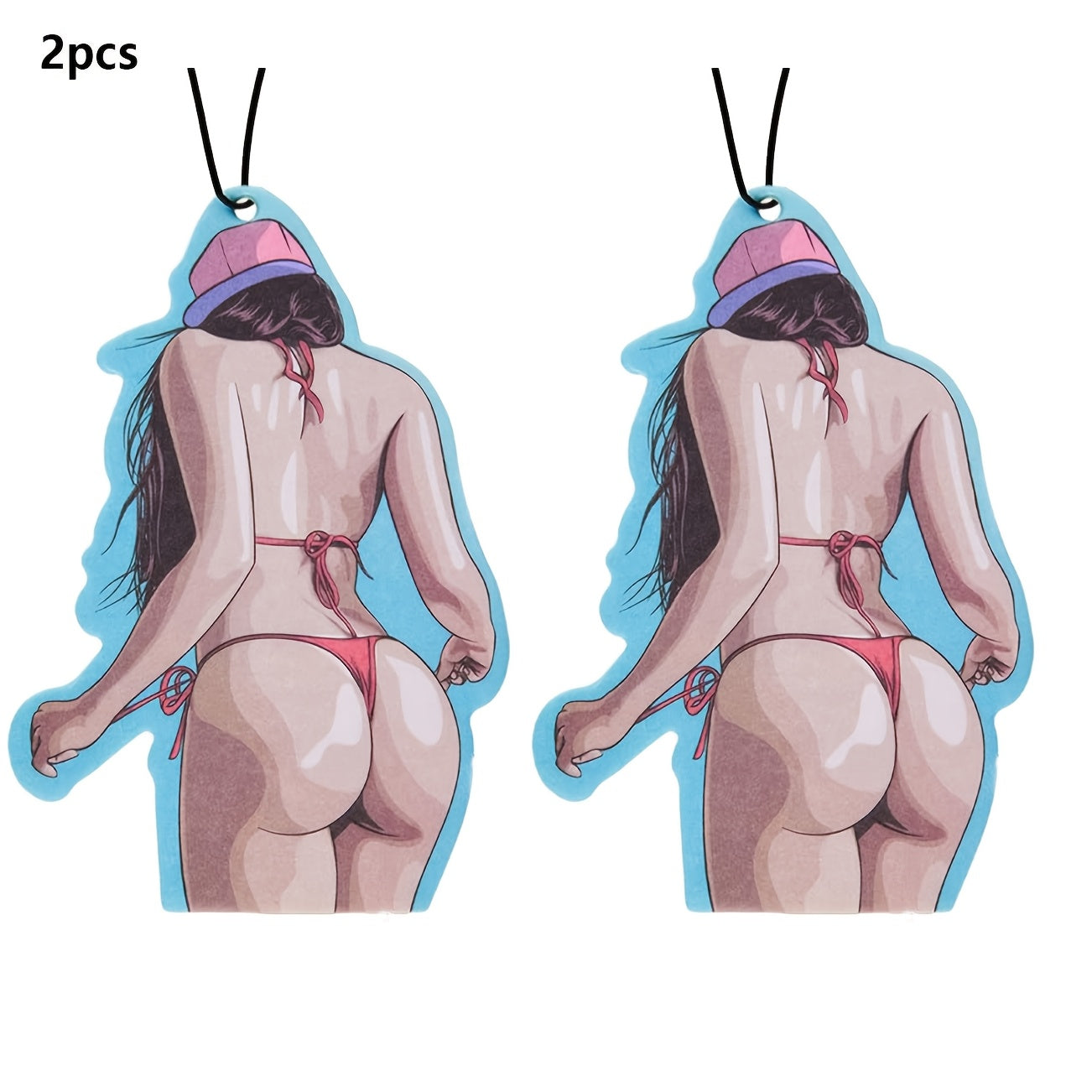 2pcs Girl Design Car Air Freshener Tablets Long-Lasting Fragrance Decor