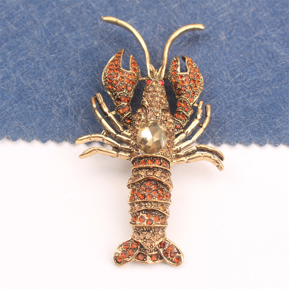 Qizil baliq brosh pin rhinestones moda zargarlik buyumlari sumkalar, shapka va kiyimlar uchun