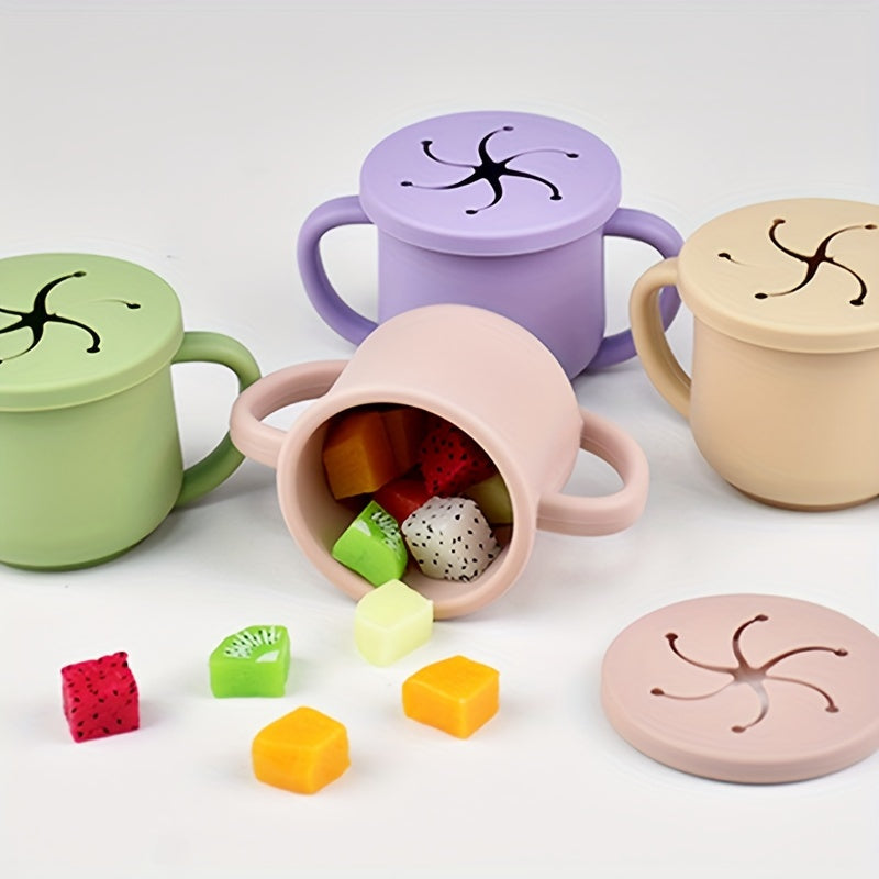 Bolalar va kichkina bolalar uchun yopingan qopqog'li bolalar uchun yuviladigan silikon yuviladigan oziq-ovqat saqlash uchun BPA-free mevalar va atıştırmalıklar uchun 0-3 yosh