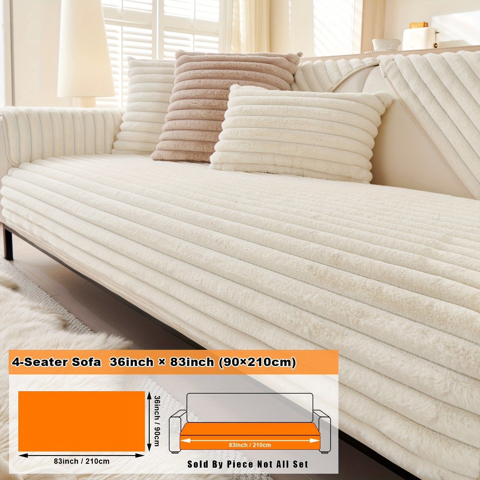 Barcha turdagi divanlar uchun mo'ljallangan, sun'iy quyon junidan tayyorlangan zamonaviy plush divan qoplamasi, mushuk va it egalari uchun iliqlik va himoya ta'minlaydi.