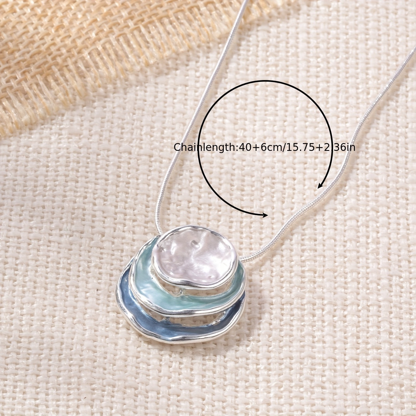 Women's Enamel Zinc Alloy Geometric Necklace for Beach and Wedding Wear