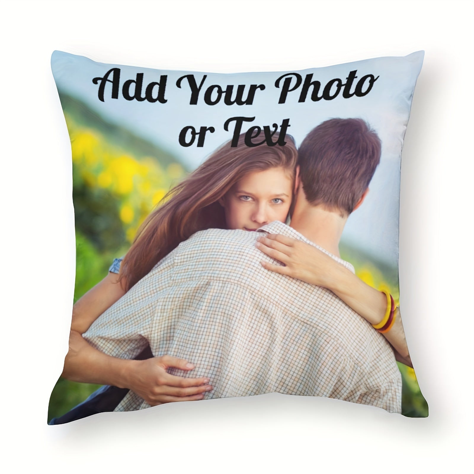 Personalized Polyester Throw Pillow Cover 45.72cm Custom Photo or Text Holiday Gift