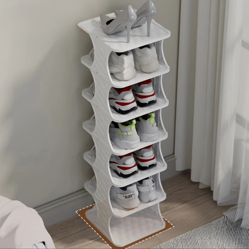 Organizador de zapatos de plástico de múltiples niveles para almacenamiento en pasillo y baño